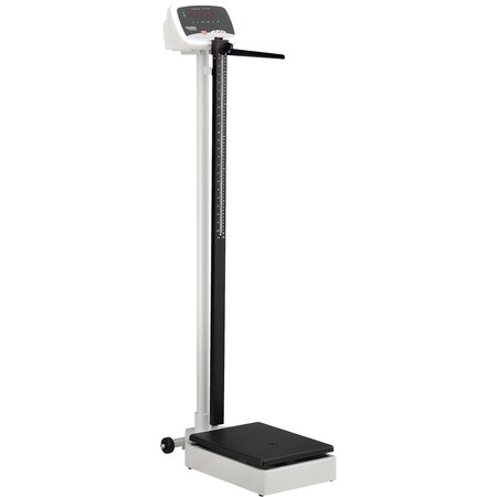 Global Industrial Digital Physician Scale with Height Rod, 600 Lbs Capacity, 11-1/2L x 24-5/16W x 51-1/2H 318503